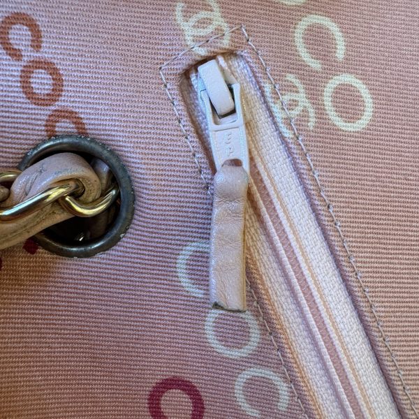 Chanel Pink Quilted Jersey Coco Printed Medium Double Flap Bag