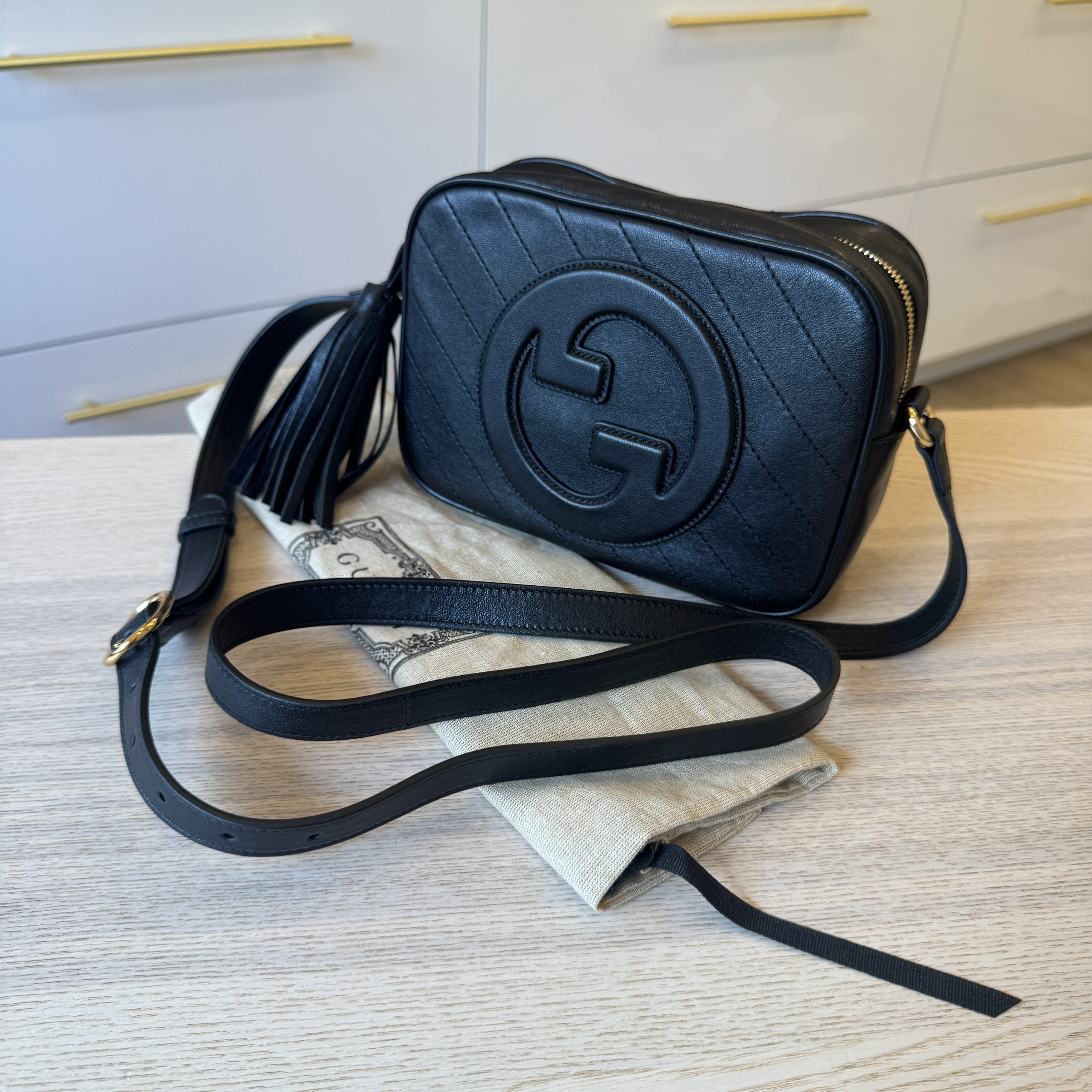 Gucci Calfskin Small Blondie Shoulder Bag Black