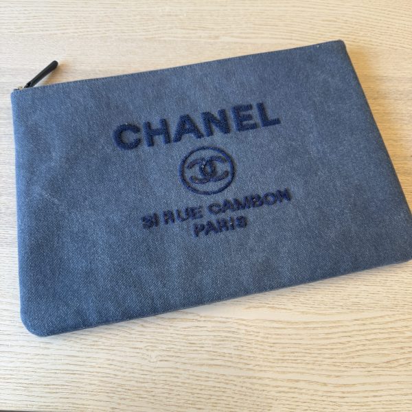 Chanel Deauville Pouch Denim Large