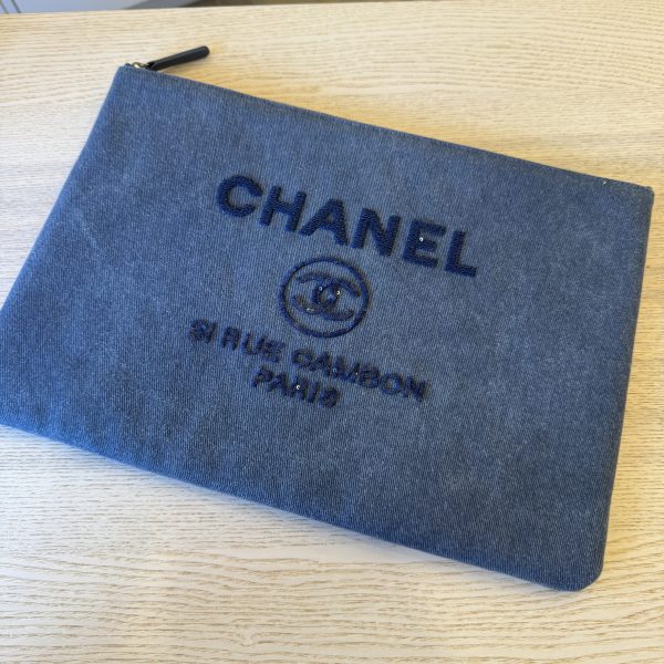 Chanel Deauville Pouch Denim Large