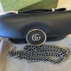 Gucci GG Petite Super Mini Shoulder Bag Black Silver Hardware