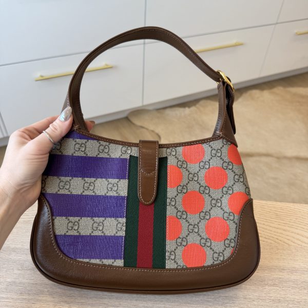 Gucci Jackie 1961 Geometric Print Small Shoulder Bag GG Supreme