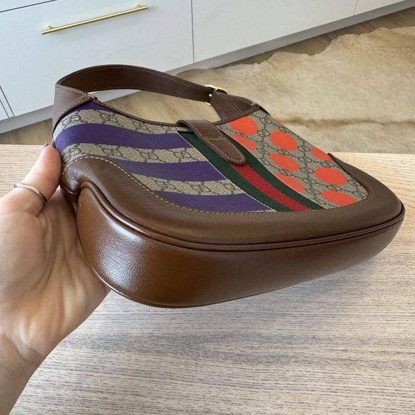 Gucci Jackie 1961 Geometric Print Small Shoulder Bag GG Supreme
