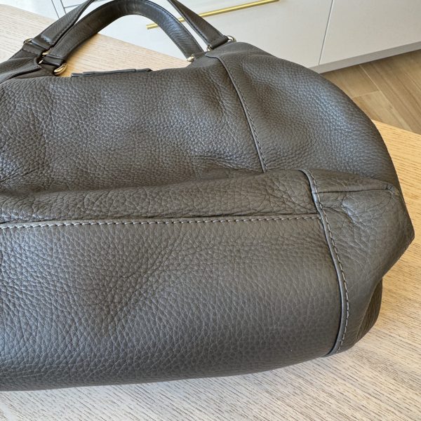 Gucci Grey Leather Pebbled Leather Greenwich Medium Shoulder Bag Grey