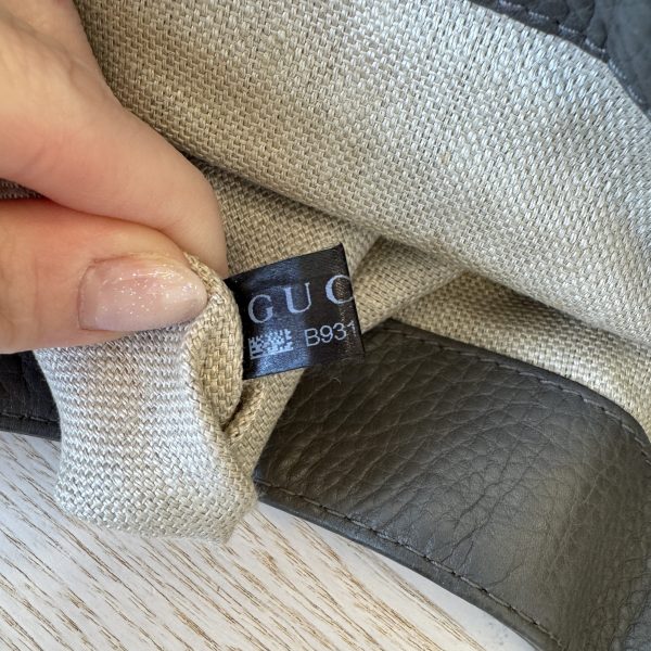 Gucci Grey Leather Pebbled Leather Greenwich Medium Shoulder Bag Grey