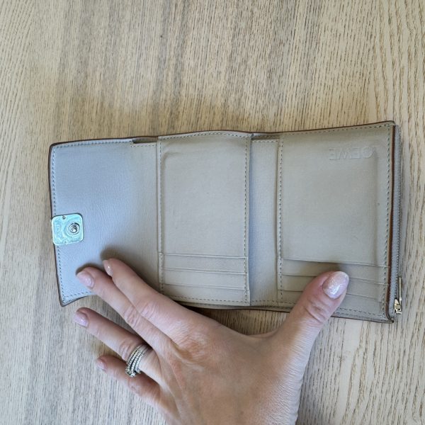 Loewe Anagram Small Vertical Wallet in Pebble Grained Calfskin