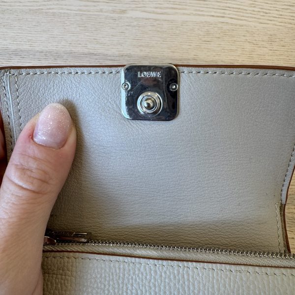 Loewe Anagram Small Vertical Wallet in Pebble Grained Calfskin