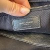 Saint Laurent Crinkled Calfskin Matelasse Monogram Large Niki Chain Satchel Grey