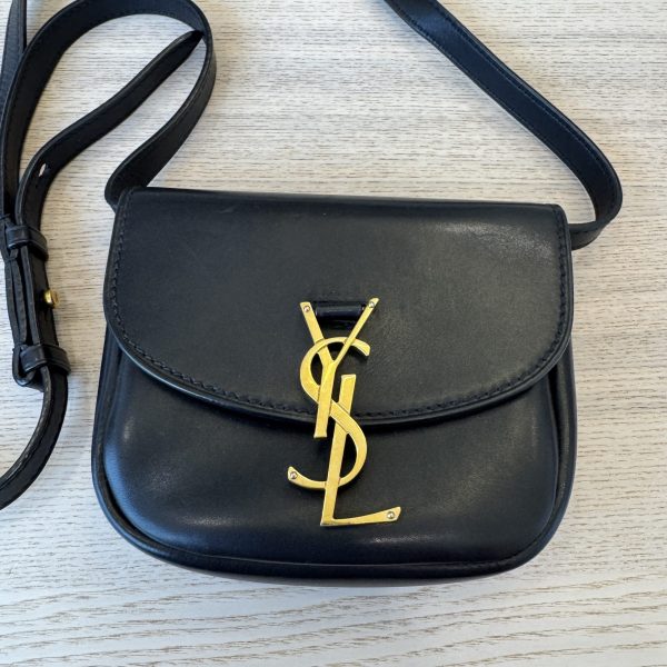 Saint Laurent (YSL) Smooth Calfskin Classic Monogram Small Kaia Satchel Black