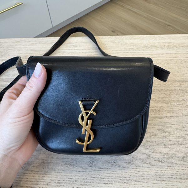 Saint Laurent (YSL) Smooth Calfskin Classic Monogram Small Kaia Satchel Black
