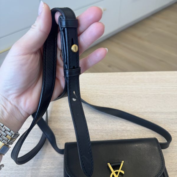 Saint Laurent (YSL) Smooth Calfskin Classic Monogram Small Kaia Satchel Black