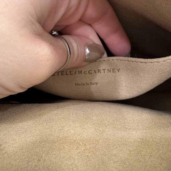Stella McCartney Leather Logo Camera Bag Blue with Studded Strap