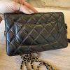 Chanel Lambskin Quilted Wallet On Chain WOC Black Gold Hardware