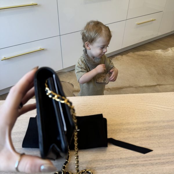 Chanel Lambskin Quilted Wallet On Chain WOC Black Gold Hardware