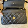 Chanel Lambskin Quilted Wallet On Chain WOC Black Gold Hardware