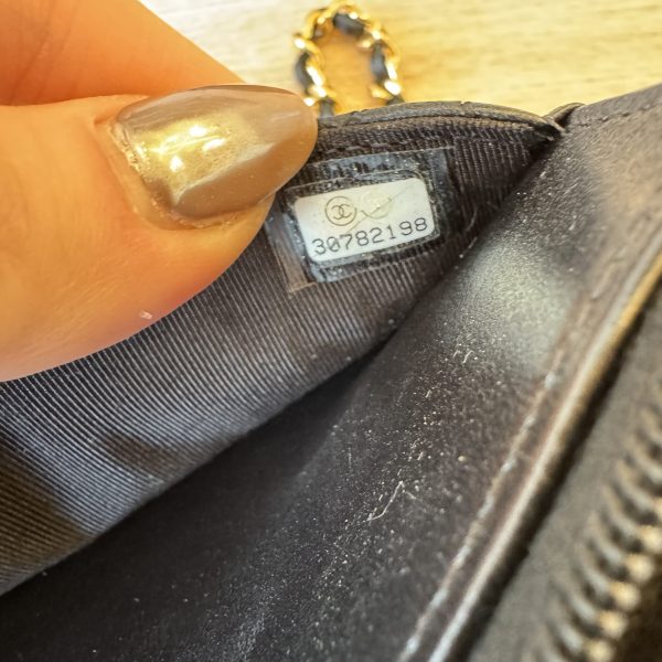 Chanel Lambskin Quilted Wallet On Chain WOC Black Gold Hardware