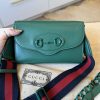 Louis Vuitton Azalea Calfskin Web Monochrome Mini Horsebit 1955 Chain Shoulder Bag Emerald