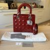 Christian Dior Patent Medium Lady Dior Gold Hardware Silver Hardware