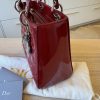 Christian Dior Patent Medium Lady Dior Gold Hardware Silver Hardware