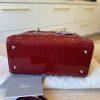 Christian Dior Patent Medium Lady Dior Gold Hardware Silver Hardware