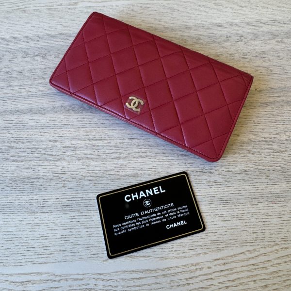 Chanel L-Yen Wallet Quilted Lambskin Pink Silver Hardware