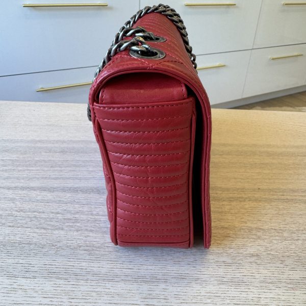 Chanel Glazed Calfskin Quilted Medium Coco Boy Flap Red