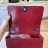 Chanel Glazed Calfskin Quilted Medium Coco Boy Flap Red