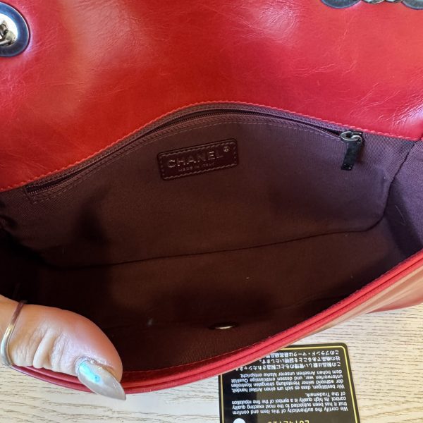 Chanel Glazed Calfskin Quilted Medium Coco Boy Flap Red