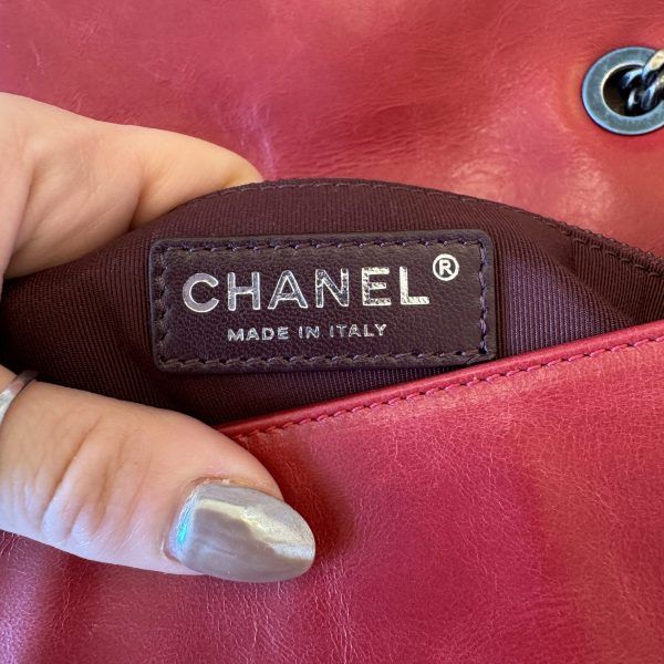 Chanel Glazed Calfskin Quilted Medium Coco Boy Flap Red