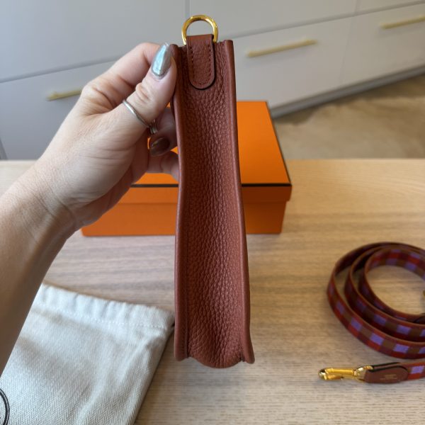 Hermes Taurillon Clemence Maxi Quadrille Evelyne TPM Cuivre