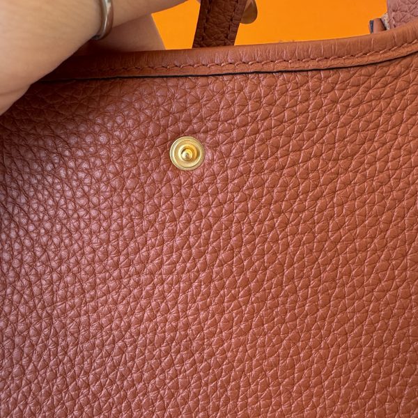 Hermes Taurillon Clemence Maxi Quadrille Evelyne TPM Cuivre