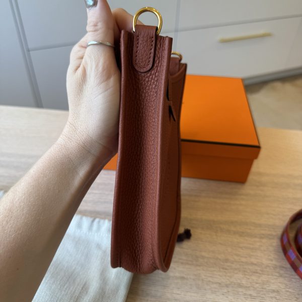 Hermes Taurillon Clemence Maxi Quadrille Evelyne TPM Cuivre