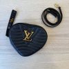 Louis Vuitton New Wave Heart Crossbody Bag Quilted Leather Black