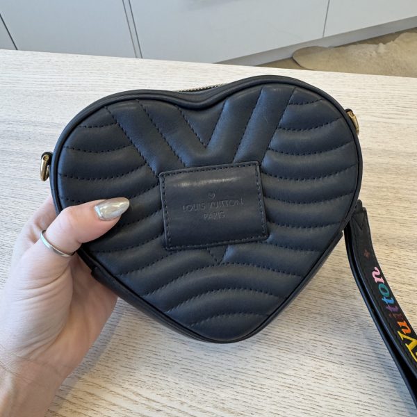 Louis Vuitton New Wave Heart Crossbody Bag Quilted Leather Black