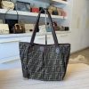 Fendi Zucca Vitello Artic Medium Shopping Tote Tobacco Castagna