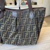 Fendi Zucca Vitello Artic Medium Shopping Tote Tobacco Castagna