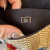 Fendi Paglia Vitello Dolce Paillettes Flowerland Studded Striped Micro Double Baguette Natural Multicolor