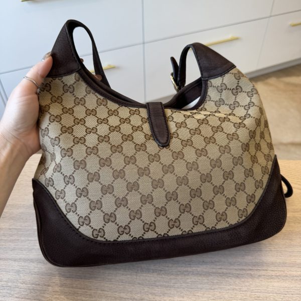 Gucci Vintage Medium GG Canvas Web Jackie O Hobo Bag