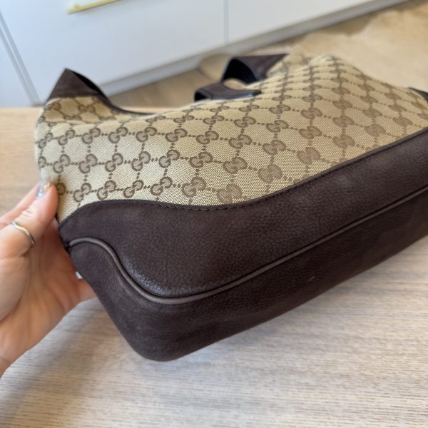Gucci Vintage Medium GG Canvas Web Jackie O Hobo Bag