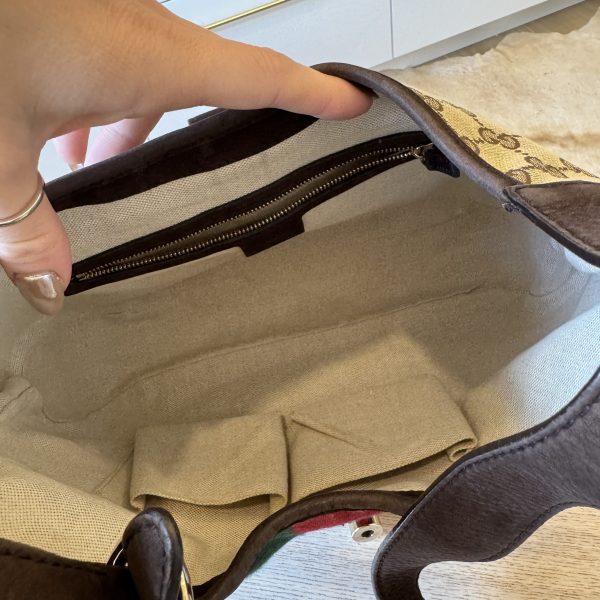 Gucci Vintage Medium GG Canvas Web Jackie O Hobo Bag