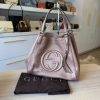 Gucci Soho Convertible Shoulder Bag Leather Small Metallic Pink Japan Exclusive