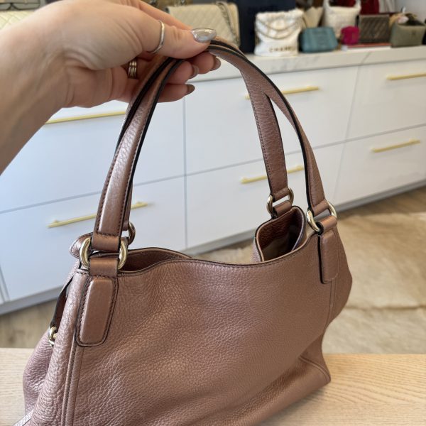 Gucci Soho Convertible Shoulder Bag Leather Small Metallic Pink Japan Exclusive