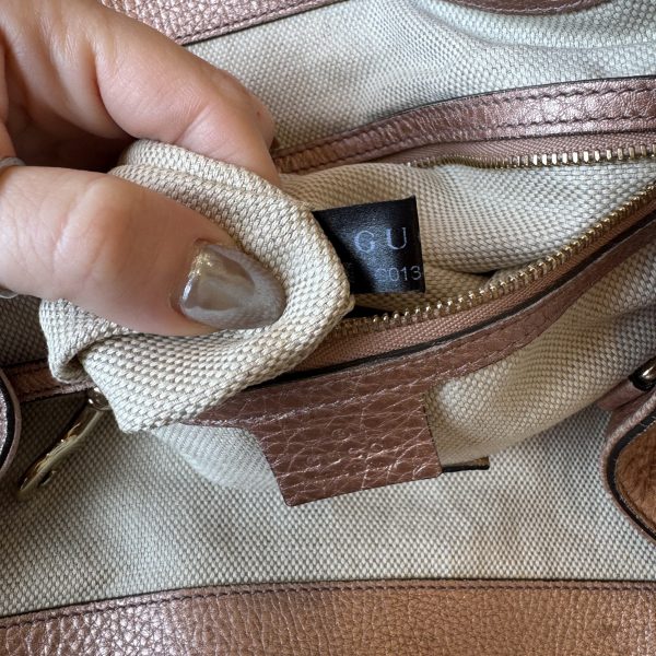 Gucci Soho Convertible Shoulder Bag Leather Small Metallic Pink Japan Exclusive