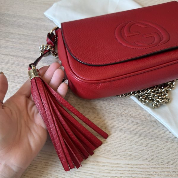 Gucci Disco Soho Red Chain Cross Body Handbag
