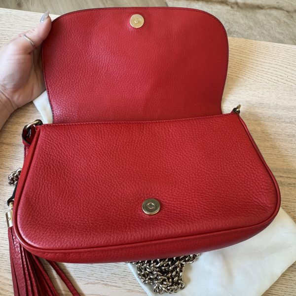 Gucci Disco Soho Red Chain Cross Body Handbag