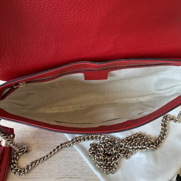 Gucci Disco Soho Red Chain Cross Body Handbag
