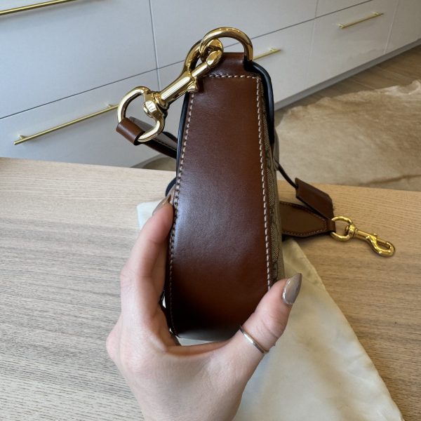 Gucci Padlock Saddle Shoulder Bag GG Coated Canvas and Leather Medium