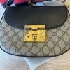 Gucci Padlock Saddle Shoulder Bag GG Coated Canvas and Leather Medium