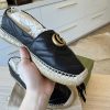Gucci Women's GG Marmont Espadrilles Matelasse Leather Black Size 37.5