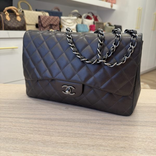 Chanel Lambskin Quilted Jumbo Single Flap